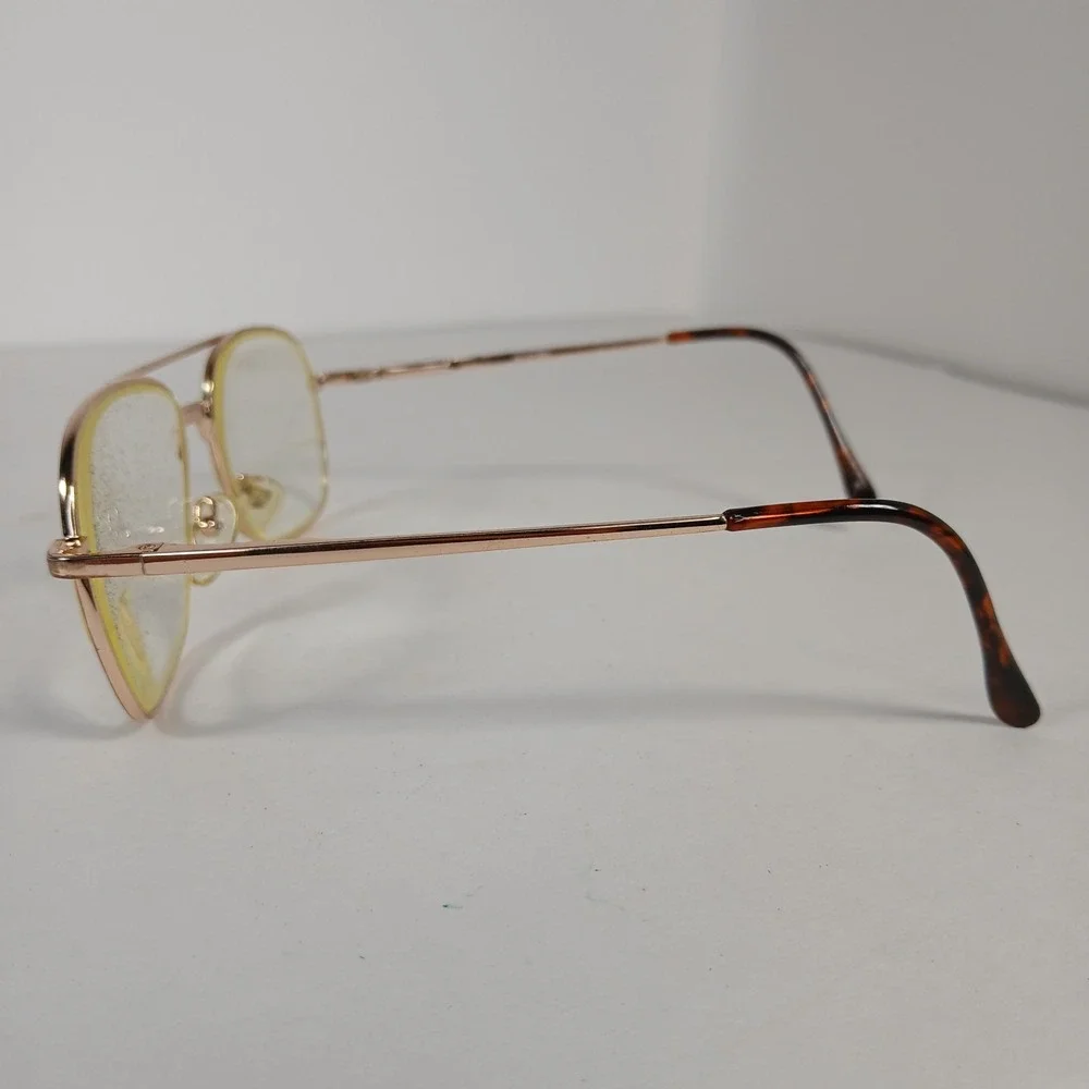 Vtg Gallery G513 54-18 140mm 80s Style Metal Aviator Eyeglasses Frame